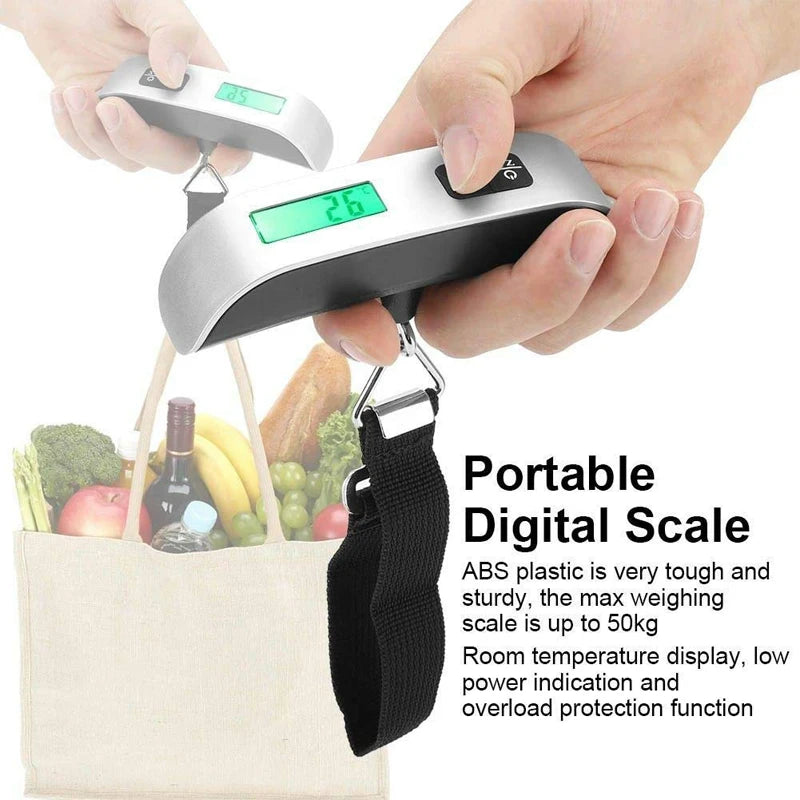 50kg Digital Hanging Scale Electronic Balance - Kitchen Luggage Travel Weight Scale Tool
