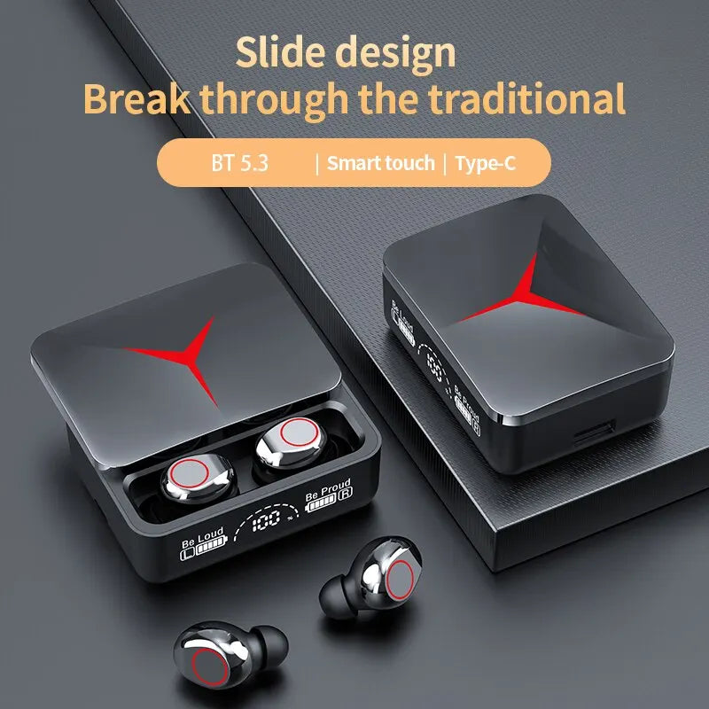 Original TWS M90 Wireless Gaming Headphones Bluetooth 5.3 - Sliding Cover Sport Earbuds for iPhone Xiaomi