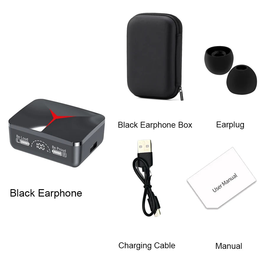 Original TWS M90 Wireless Gaming Headphones Bluetooth 5.3 - Sliding Cover Sport Earbuds for iPhone Xiaomi
