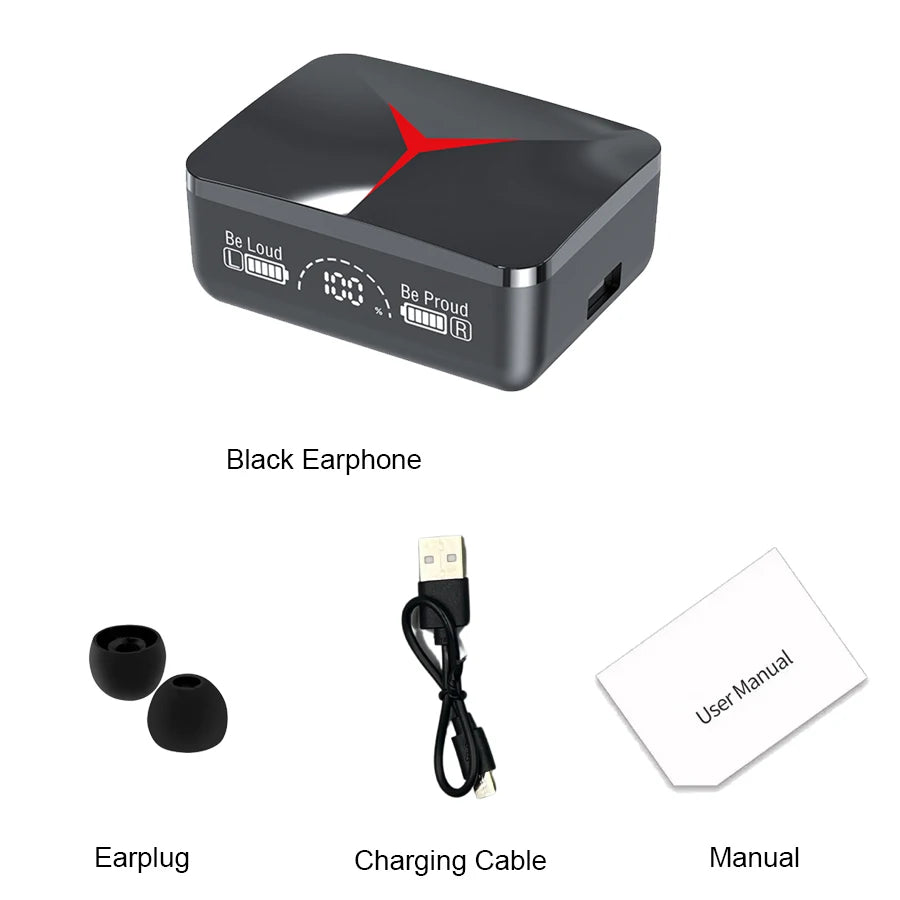 Original TWS M90 Wireless Gaming Headphones Bluetooth 5.3 - Sliding Cover Sport Earbuds for iPhone Xiaomi