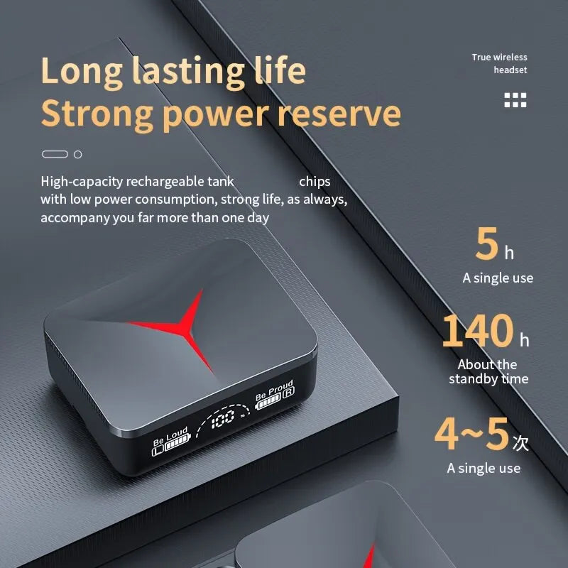 Original TWS M90 Wireless Gaming Headphones Bluetooth 5.3 - Sliding Cover Sport Earbuds for iPhone Xiaomi