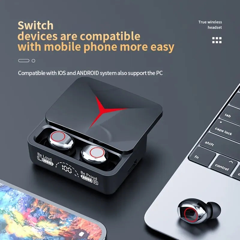 Original TWS M90 Wireless Gaming Headphones Bluetooth 5.3 - Sliding Cover Sport Earbuds for iPhone Xiaomi
