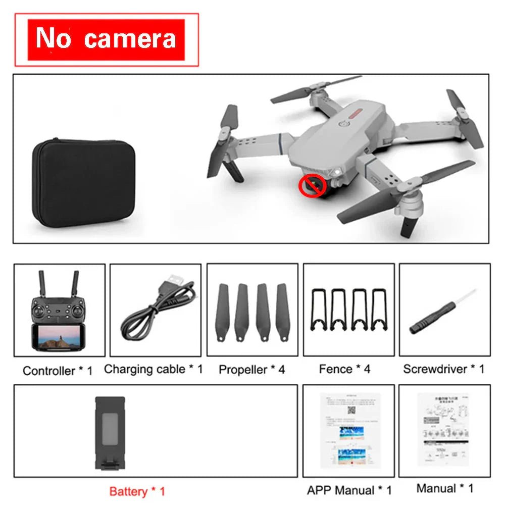 E88 Pro Foldable Drone 4K Camera WiFi FPV - Mini RC Quadcopter with HD Live Video - Solily
