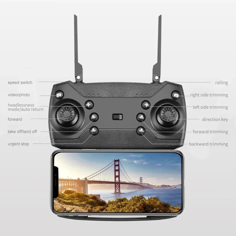 E88 Pro Foldable Drone 4K Camera WiFi FPV - Mini RC Quadcopter with HD Live Video - Solily