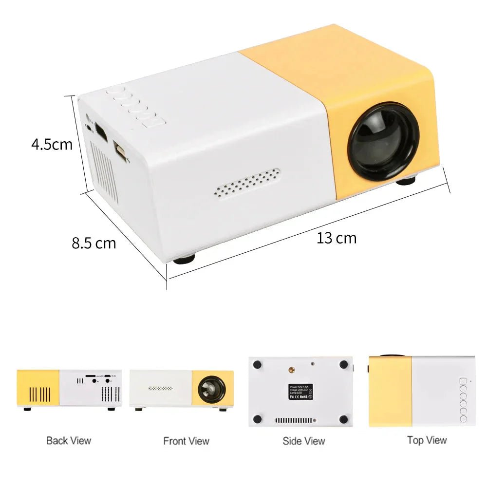 Mini Projector 1080P Portable LED with 4K Support - WiFi Bluetooth Home Theater Projector - Solily