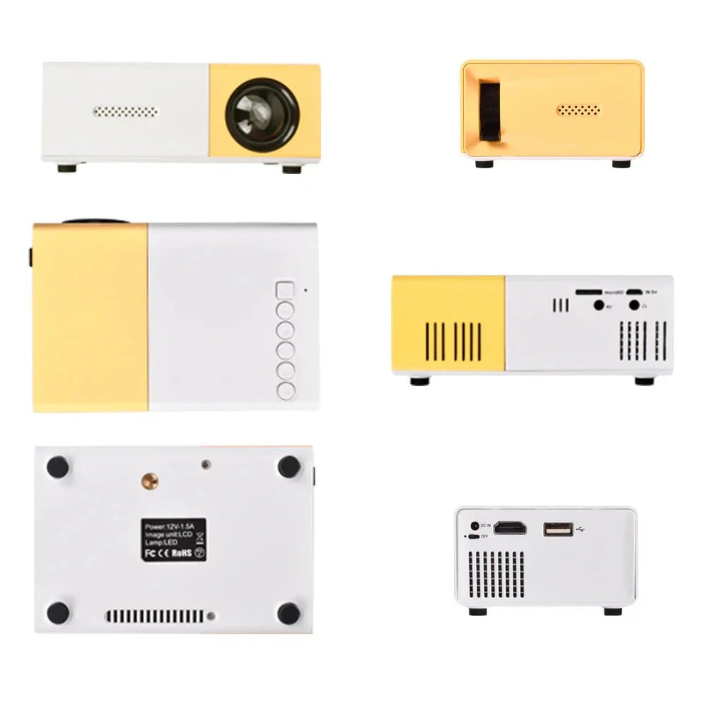 Mini Projector 1080P Portable LED with 4K Support - WiFi Bluetooth Home Theater Projector - Solily