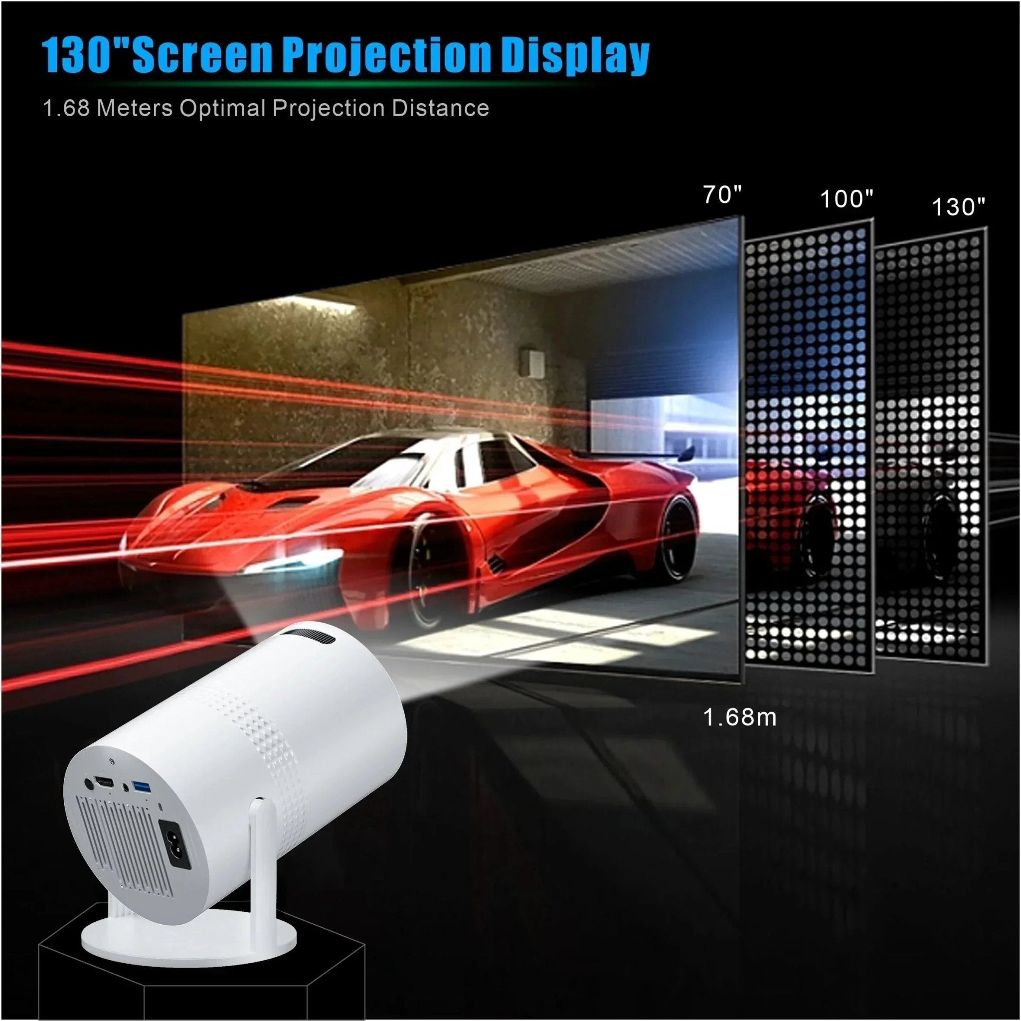 Portable Mini Projector 1080P - WiFi Bluetooth Movie Projector for Home Theater & Outdoor - Solily