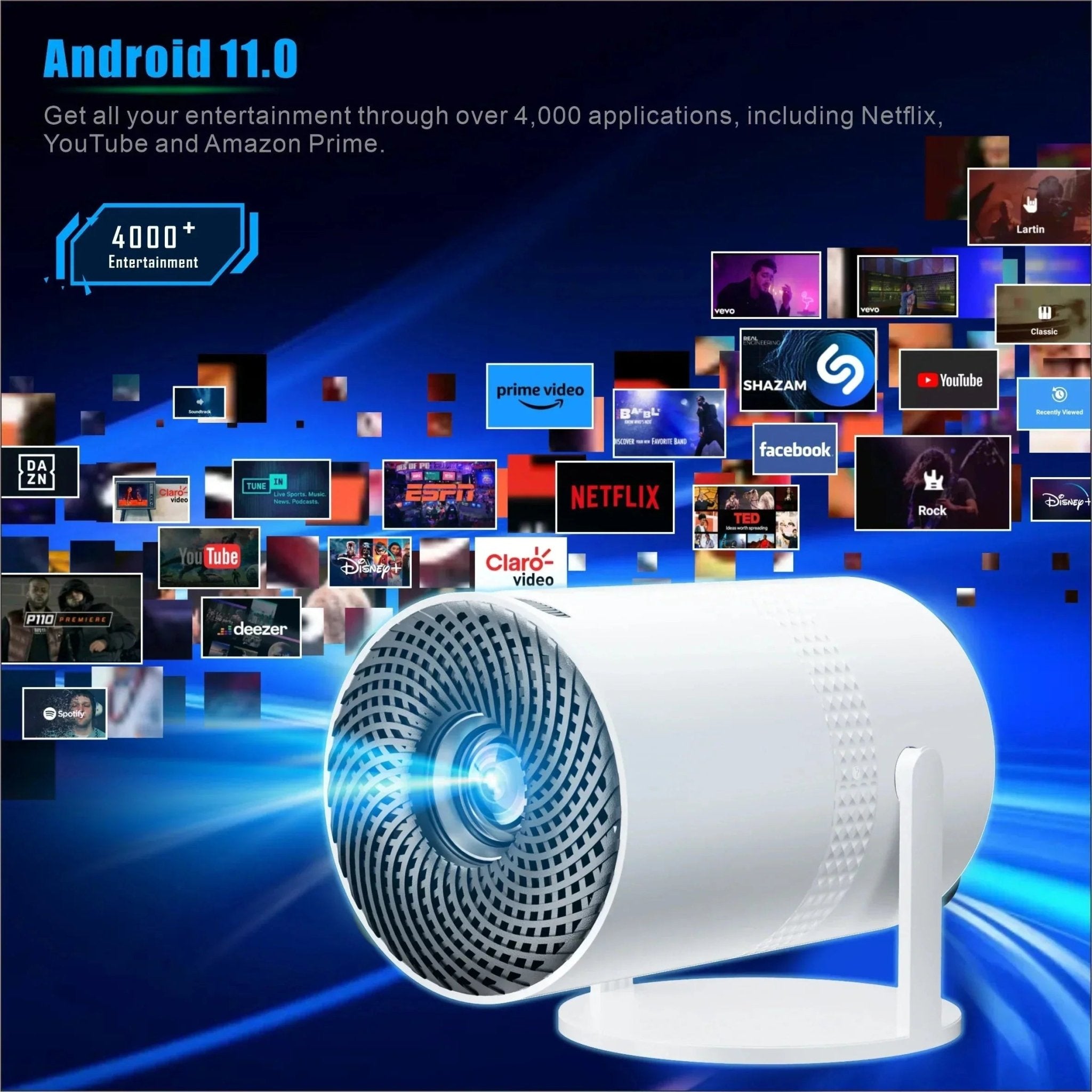 Portable Mini Projector 1080P - WiFi Bluetooth Movie Projector for Home Theater & Outdoor - Solily