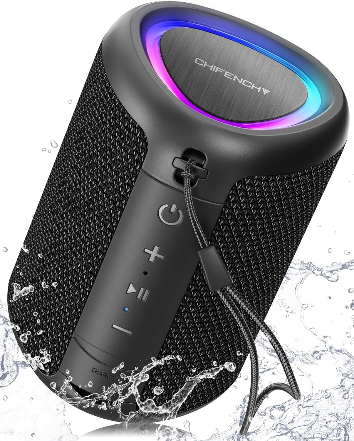 Waterproof Bluetooth Speaker with LED Lights - 20W Powerful Bass Portable Speaker - Solily