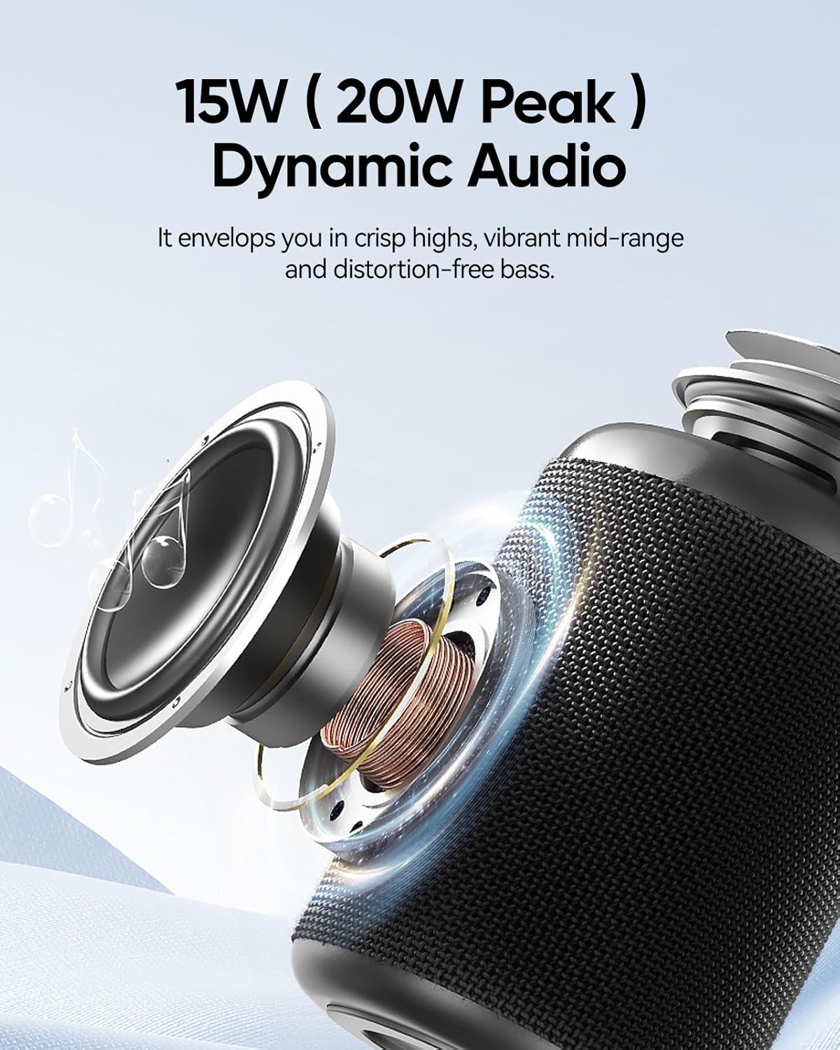 Waterproof Bluetooth Speaker with LED Lights - 20W Powerful Bass Portable Speaker - Solily